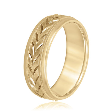 7mm Standard Weight Mens Band – Lab Diamond Men's Band in 18K Gold | Just Brilliant – lifestyle view