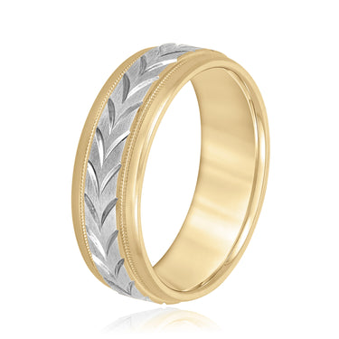 7mm Standard Weight Mens Band – Lab Diamond Men's Band in 18K Gold | Just Brilliant – view 8