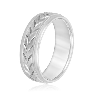 7mm Standard Weight Mens Band – Lab Diamond Men's Band in 18K Gold | Just Brilliant – detail view