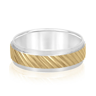 7mm Standard Weight Mens Band – Lab Diamond Men's Band in 18K Gold | Just Brilliant – side view