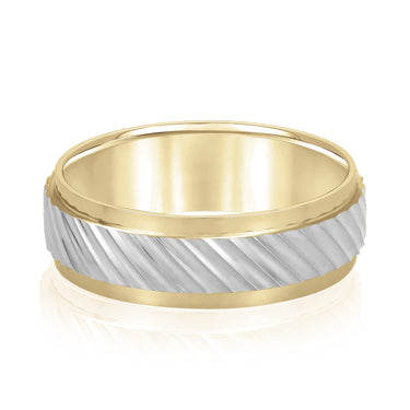 7mm Standard Weight Mens Band – Lab Diamond Men's Band in 18K Gold | Just Brilliant – view 7