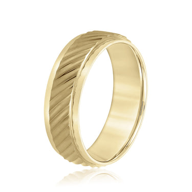 7mm Standard Weight Mens Band – Lab Diamond Men's Band in 18K Gold | Just Brilliant – lifestyle view