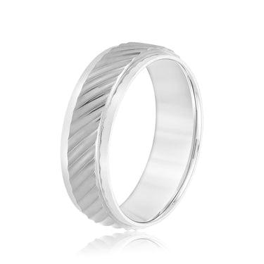 7mm Standard Weight Mens Band – Lab Diamond Men's Band in 18K Gold | Just Brilliant – detail view