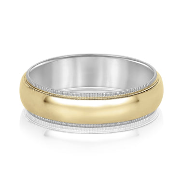 6mm Standard Weight Mens Band – Lab Diamond Men's Band in 18K Gold | Just Brilliant – side view