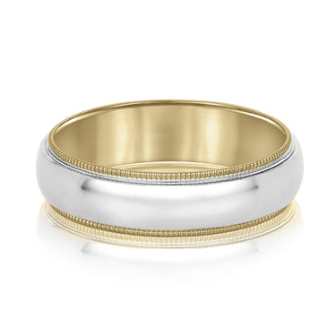 6mm Standard Weight Mens Band – Lab Diamond Men's Band in 18K Gold | Just Brilliant – view 7