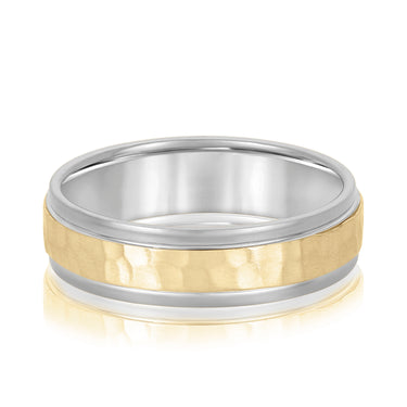 6mm Standard Weight Mens Band – Lab Diamond Men's Band in 18K Gold | Just Brilliant – side view