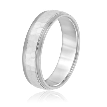 6mm Standard Weight Mens Band – Lab Diamond Men's Band in 18K Gold | Just Brilliant – detail view