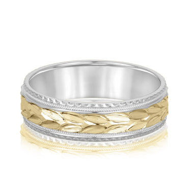 6mm Standard Weight Mens Band – Lab Diamond Men's Band in 18K Gold | Just Brilliant – side view