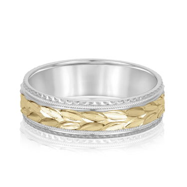 6mm Standard Weight Mens Band – Lab Diamond Men's Band in 18K Gold | Just Brilliant – view 7
