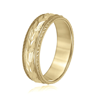 6mm Standard Weight Mens Band – Lab Diamond Men's Band in 18K Gold | Just Brilliant – lifestyle view