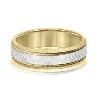 6mm Standard Weight Mens Band – Lab Diamond Men's Band in 18K Gold | Just Brilliant – view 7