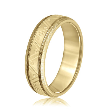 6mm Standard Weight Mens Band – Lab Diamond Men's Band in 18K Gold | Just Brilliant – lifestyle view
