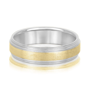 6mm Standard Weight Mens Band – Lab Diamond Men's Band in 18K Gold | Just Brilliant – side view
