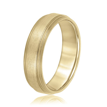 6mm Standard Weight Mens Band – Lab Diamond Men's Band in 18K Gold | Just Brilliant – lifestyle view