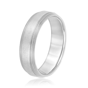 6mm Standard Weight Mens Band – Lab Diamond Men's Band in 18K Gold | Just Brilliant – detail view