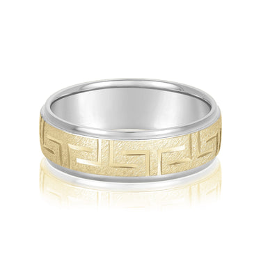 7mm Standard Weight Mens Band – Lab Diamond Men's Band in 18K Gold | Just Brilliant – side view