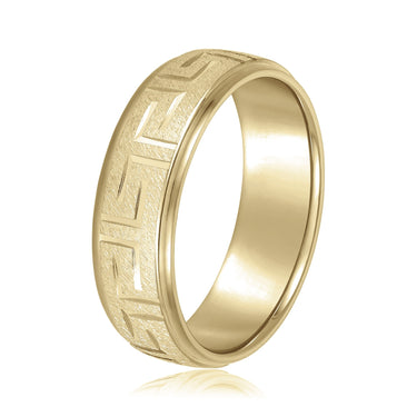 7mm Standard Weight Mens Band – Lab Diamond Men's Band in 18K Gold | Just Brilliant – lifestyle view