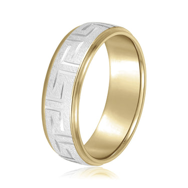 7mm Standard Weight Mens Band – Lab Diamond Men's Band in 18K Gold | Just Brilliant – view 8