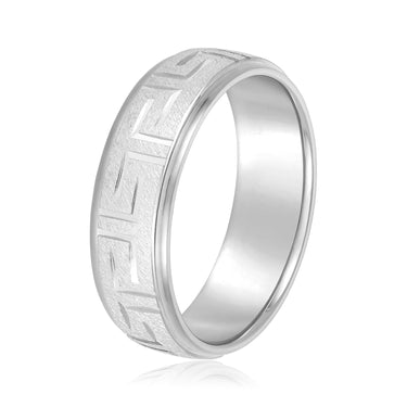 7mm Standard Weight Mens Band – Lab Diamond Men's Band in 18K Gold | Just Brilliant – detail view