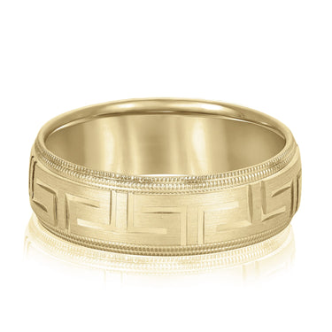 7mm Standard Weight Mens Band – Lab Diamond Men's Band in 18K Gold | Just Brilliant – close-up view