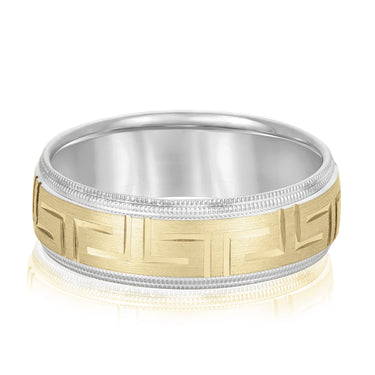 7mm Standard Weight Mens Band – Lab Diamond Men's Band in 18K Gold | Just Brilliant – side view