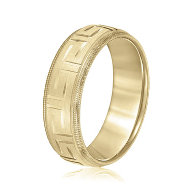 7mm Standard Weight Mens Band – Lab Diamond Men's Band in 18K Gold | Just Brilliant – lifestyle view