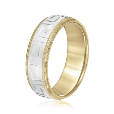 7mm Standard Weight Mens Band – Lab Diamond Men's Band in 18K Gold | Just Brilliant – view 8