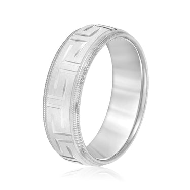 7mm Standard Weight Mens Band – Lab Diamond Men's Band in 18K Gold | Just Brilliant – detail view