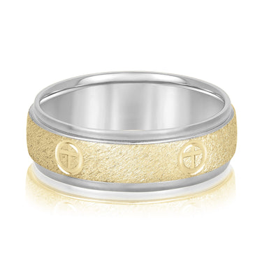 7mm Standard Weight Mens Band – Lab Diamond Men's Band in 18K Gold | Just Brilliant – side view