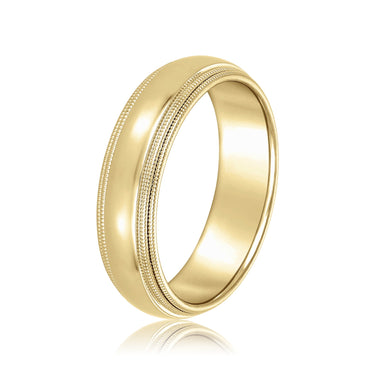 6mm Standard Weight Mens Band – Lab Diamond Men's Band in 18K Gold | Just Brilliant – lifestyle view