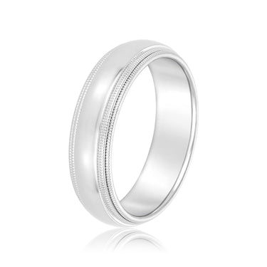 6mm Standard Weight Mens Band – Lab Diamond Men's Band in 18K Gold | Just Brilliant – detail view