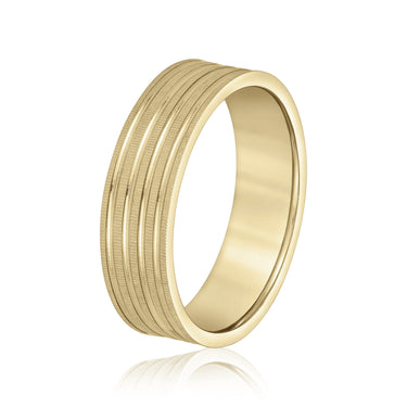 6mm Standard Weight Mens Band – Lab Diamond Men's Band in 18K Gold | Just Brilliant – lifestyle view