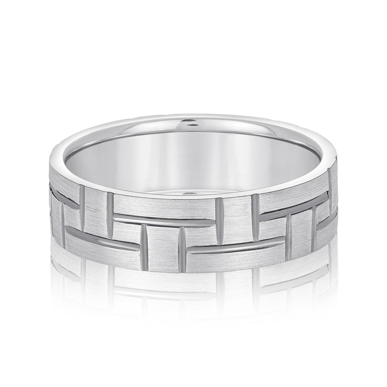 6mm Standard Weight Mens Band – Radiant Lab Diamond Men's Band in 18K Gold | Just Brilliant