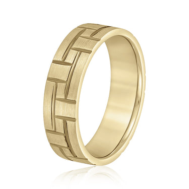 6mm Standard Weight Mens Band – Lab Diamond Men's Band in 18K Gold | Just Brilliant – lifestyle view