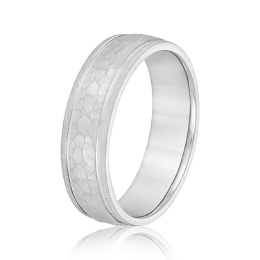 6mm Standard Weight Mens Band – Lab Diamond Men's Band in 18K Gold | Just Brilliant – detail view