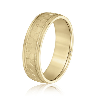 6mm Standard Weight Mens Band – Lab Diamond Men's Band in 18K Gold | Just Brilliant – lifestyle view