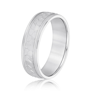 6mm Standard Weight Mens Band – Lab Diamond Men's Band in 18K Gold | Just Brilliant – detail view