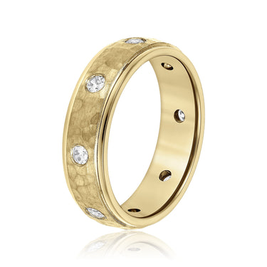 6mm Heavy Weight Mens Band with Diamond – Lab Diamond Men's Band in 18K Gold | Just Brilliant – lifestyle view
