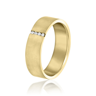 6mm Heavy Weight Mens Band with Diamond – Lab Diamond Men's Band in 18K Gold | Just Brilliant – lifestyle view