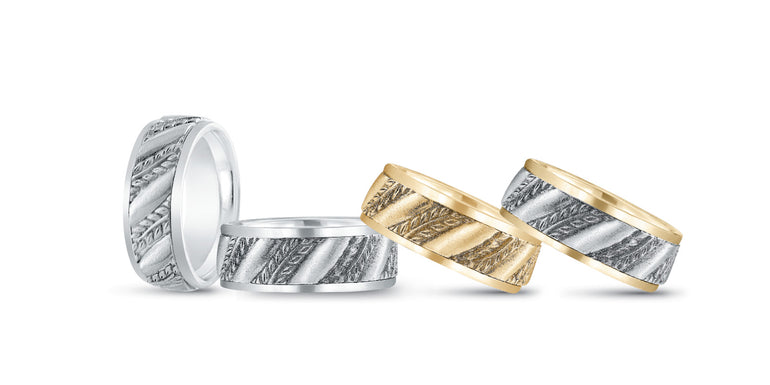 8mm Heavy Weight Mens Band – Radiant Lab Diamond Men's Band in 18K Gold | Just Brilliant