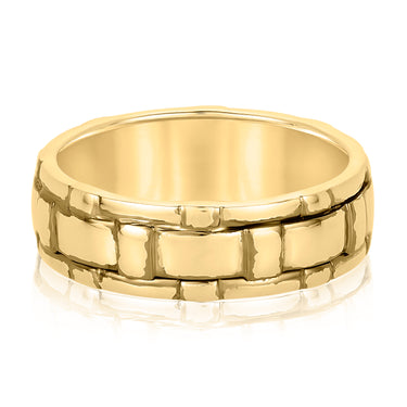 Heavy Weight Mens Band – Lab Diamond Men's Band in 18K Gold | Just Brilliant – close-up view
