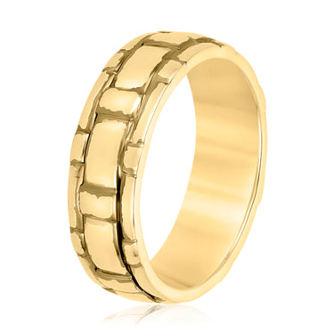 Heavy Weight Mens Band – Lab Diamond Men's Band in 18K Gold | Just Brilliant – lifestyle view