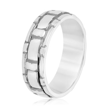 Heavy Weight Mens Band – Lab Diamond Men's Band in 18K Gold | Just Brilliant – detail view