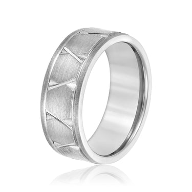 8mm Heavy Weight Mens Band – Lab Diamond Men's Band in 18K Gold | Just Brilliant – detail view