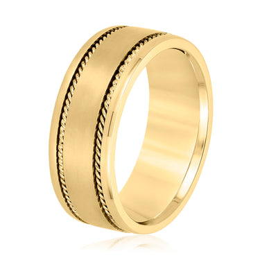 8mm Heavy Weight Mens Band – Lab Diamond Men's Band in 18K Gold | Just Brilliant – lifestyle view