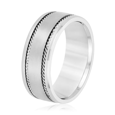 8mm Heavy Weight Mens Band – Lab Diamond Men's Band in 18K Gold | Just Brilliant – detail view