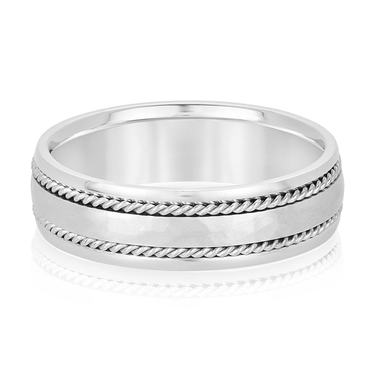 6mm Heavy Weight Mens Band – Radiant Lab Diamond Men's Band in 18K Gold | Just Brilliant
