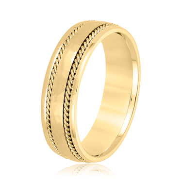6mm Heavy Weight Mens Band – Lab Diamond Men's Band in 18K Gold | Just Brilliant – lifestyle view
