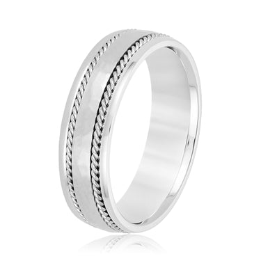 6mm Heavy Weight Mens Band – Lab Diamond Men's Band in 18K Gold | Just Brilliant – detail view