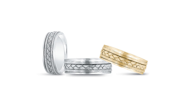 7mm Heavy Weight Mens Band – Radiant Lab Diamond Men's Band in 18K Gold | Just Brilliant